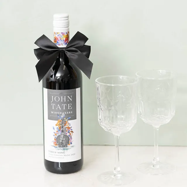 Pre-Made Bow Satin 25mm & Elastic Loop Pk6 Black (10*11cm)