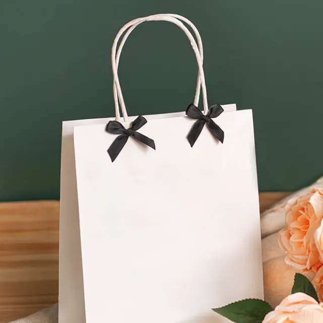 Pre-Made Ribbon Bow 10mm Satin Black Pack 24 (3.5cm)