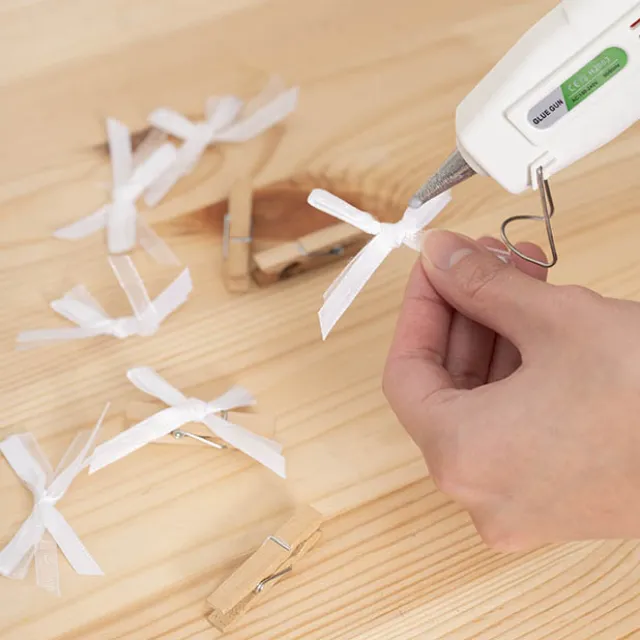 Pre-Made Ribbon Bow Organza Satin White Pack 24 (6mmx5cm)