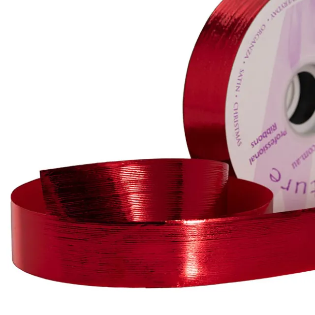 Premium NoTear Ribbon Embossed Metallic Red (30mmx91m)