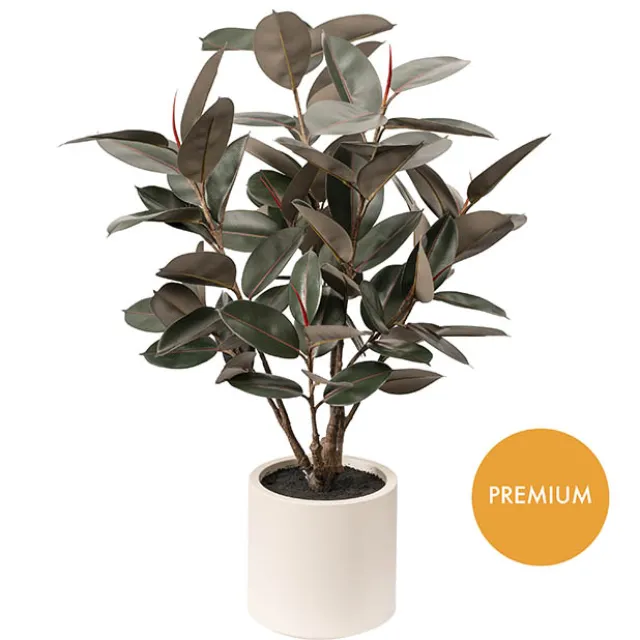 Premium Real Touch Artificial Rubber Tree Green (120cmH)