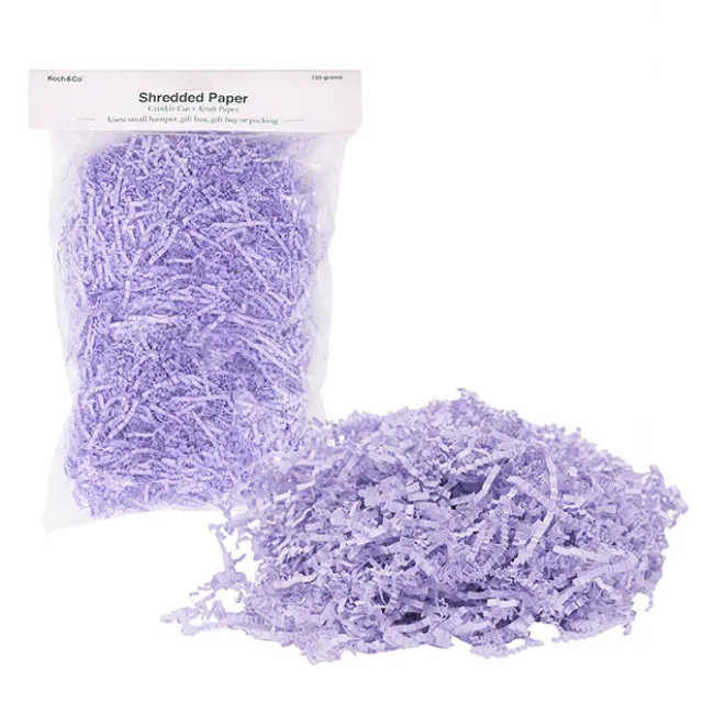 Premium Shredded Paper Filler Crinkle Cut Lilac 150gram Bag