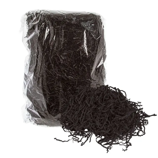 Premium Shredded Paper Filler Crinkle Cut Black 1kg Bag