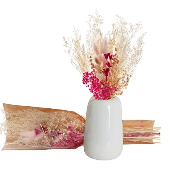 Preserved Dried Mixed Flower Arrangement Soft Pink (55cmH)