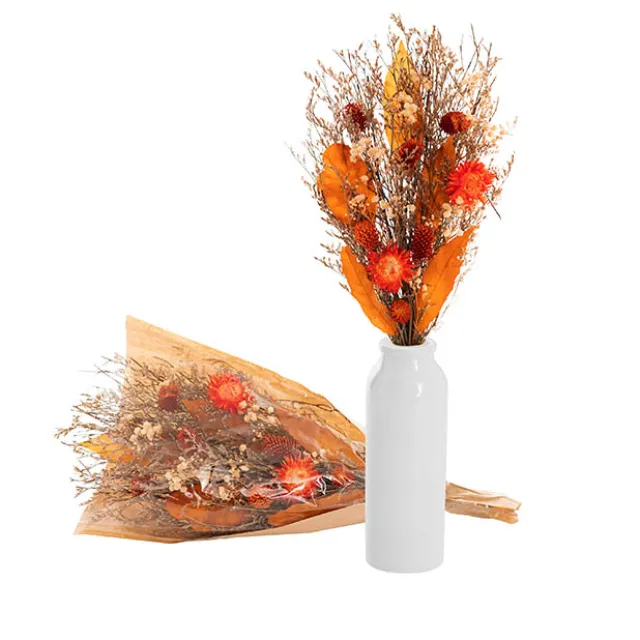 Preserved Dried Mixed Flower Bouquet Red (38cmH)