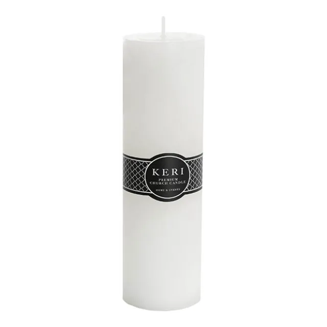 Event Flat Top Pillar Candle 122HR White (7x25cmH)