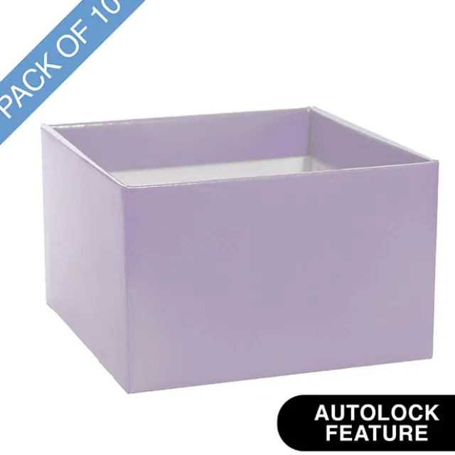 Large Posy Box Autolock Base Pack 10 Lavender (22x14cmH)