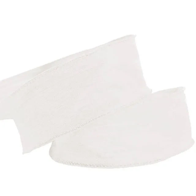 Ribbon Rustic Linen Wire Edge Snowy White (60mmx20m)