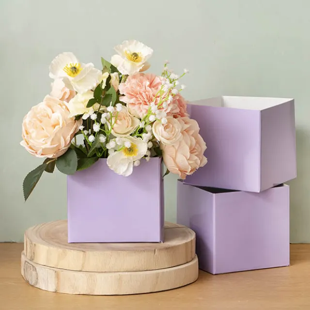 Mini Posy Box Gloss Autolock Base Pk25 Lavender (13x12cmH)