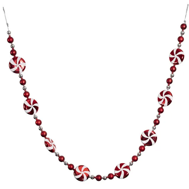 Sweet Round Candy Garland Red & White (180cmL)
