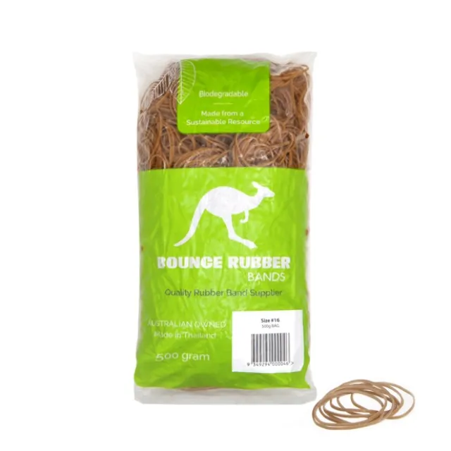 Sustainable Rubber Bands Size 16 500 gram Bag (60mmLx1.5mmW)