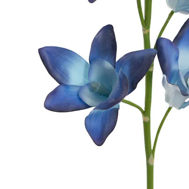 Real Touch Singapore Orchid x5 Flowers Ombre Blue (64cmH)