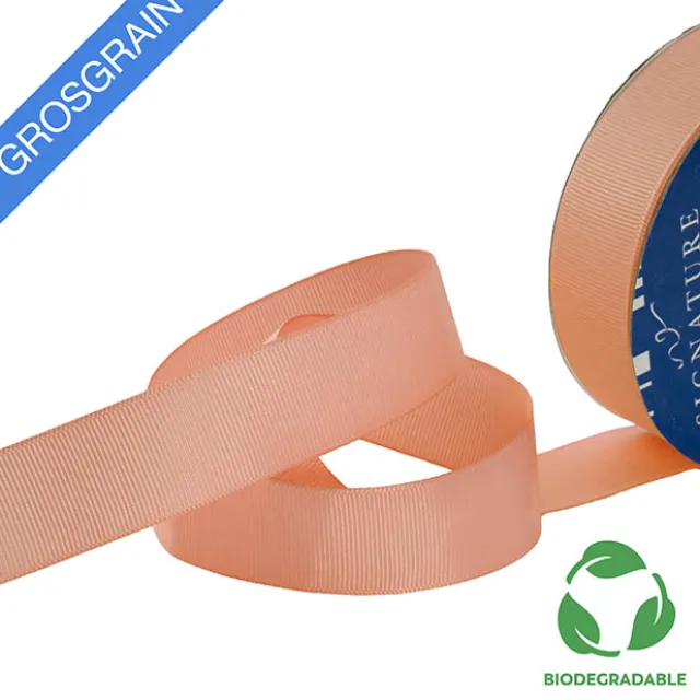Ribbon Bio-Poly Blend Grosgrain Peach (25mmx25m)