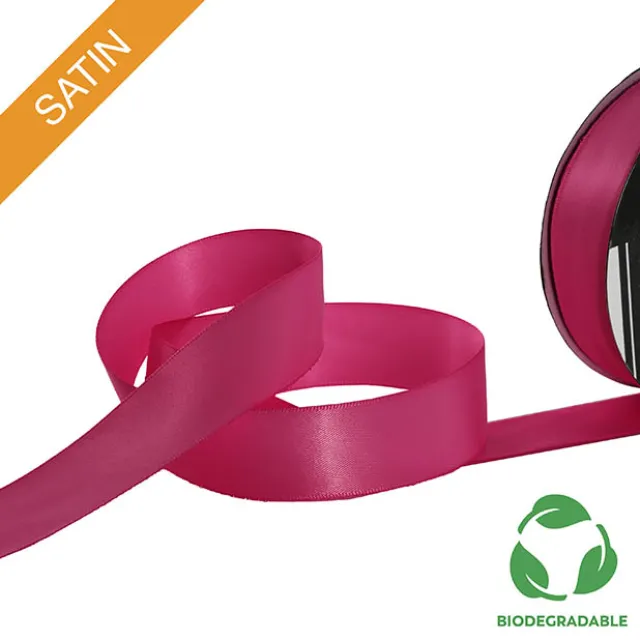 Ribbon Bio-Poly Blend Deluxe Satin Hot Pink (25mmx25m)