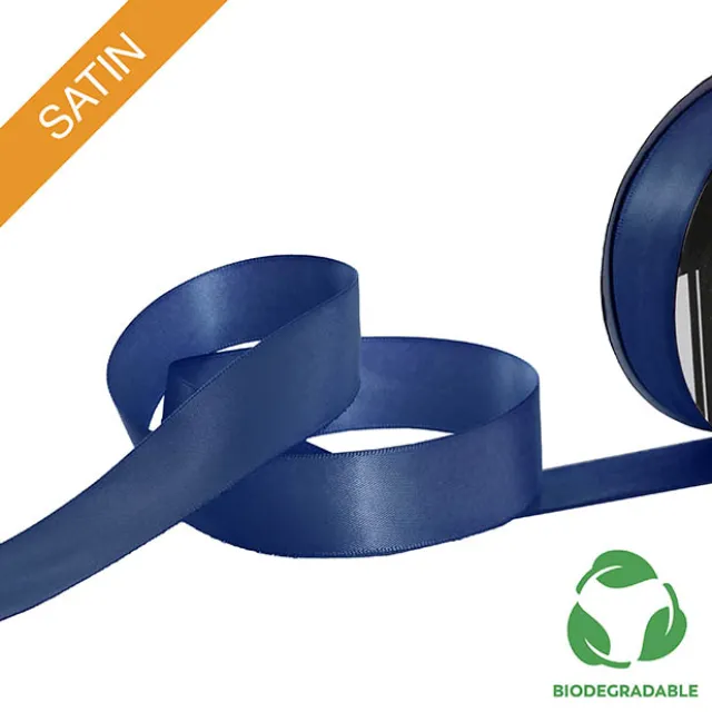 Ribbon Bio-Poly Blend Deluxe Satin Navy Blue (25mmx25m)