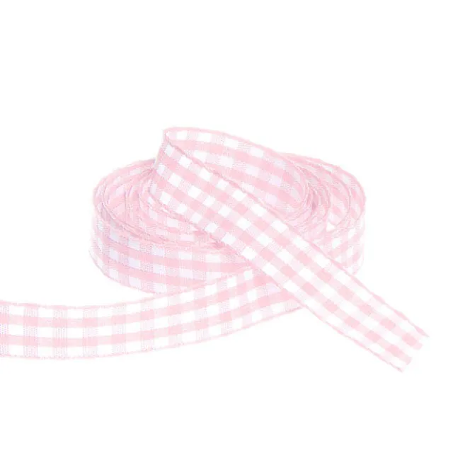 Ribbon Gingham Baby Pink (15mmx20m)