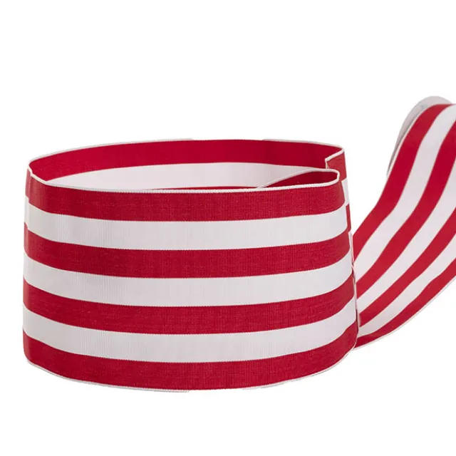 Ribbon Grosgrain Extra Wide Stripe Red White (100mmx10m)