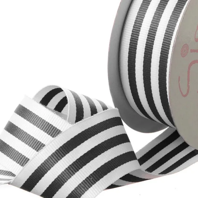 Ribbon Grosgrain Stripes Black (38mmx20m)