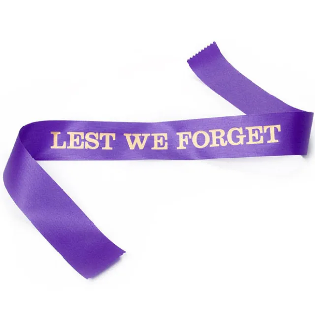 Ribbon Lest We Forget Sash Violet (50mmx1m)