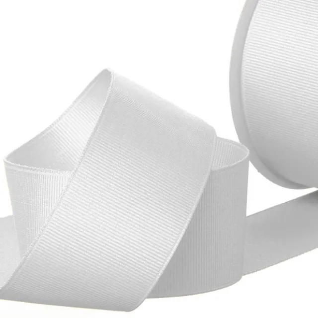 Ribbon Plain Grosgrain White (38mmx20m)