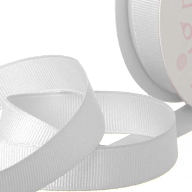 Ribbon Plain Grosgrain White (25mmx20m)