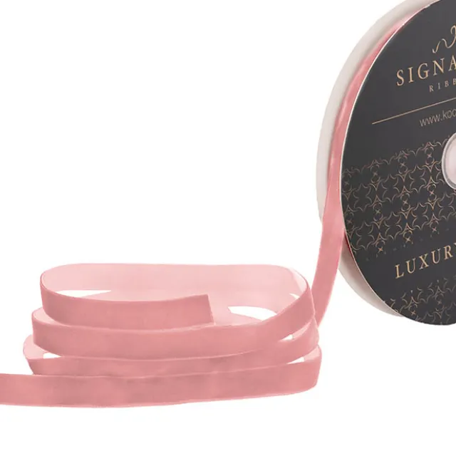 Ribbon Premium Plush Velvet Woven Edge Baby Pink (15mmx20m)