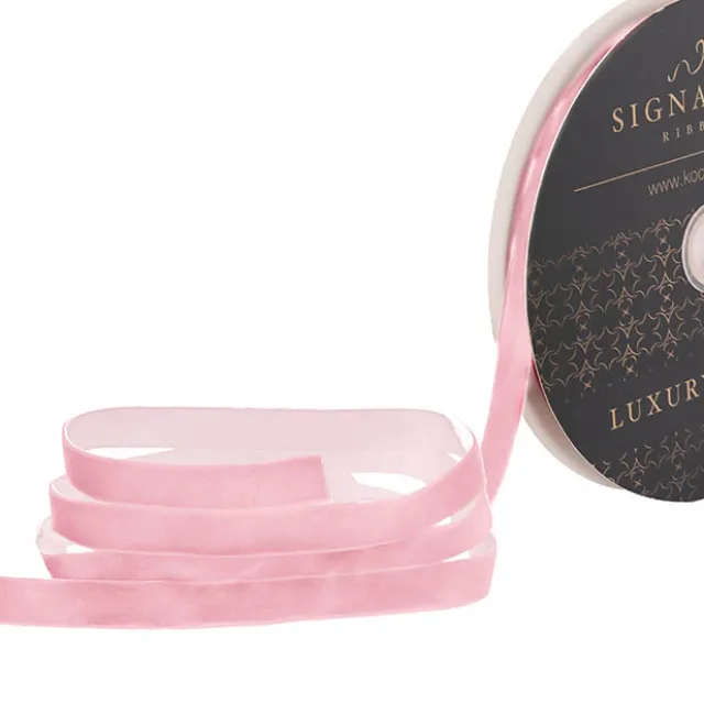 Ribbon Premium Plush Velvet Woven Edge Pink (15mmx20m)