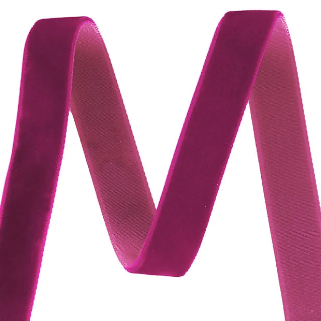 Ribbon Premium Plush Velvet Woven Edge Fuchsia (15mmx20m)
