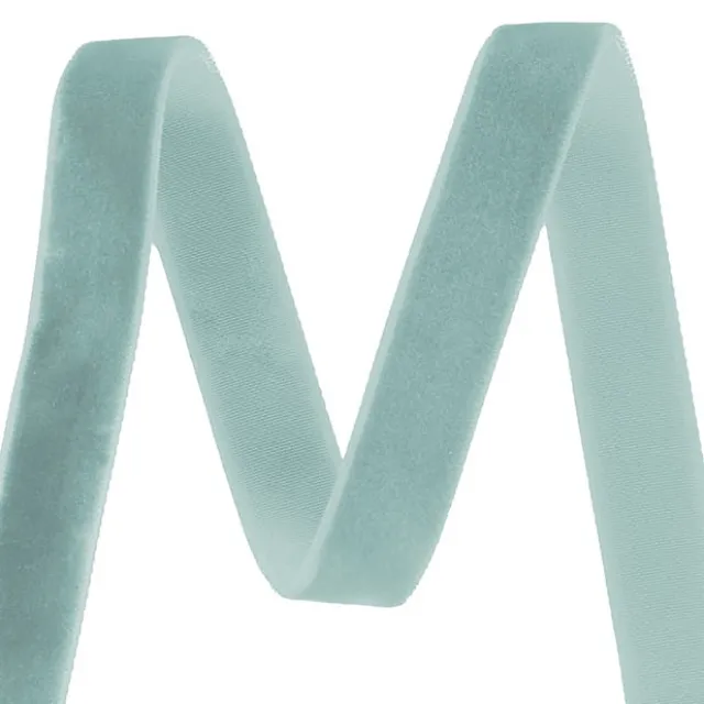 Ribbon Premium Plush Velvet Woven Edge Misty Blue (15mmx20m)