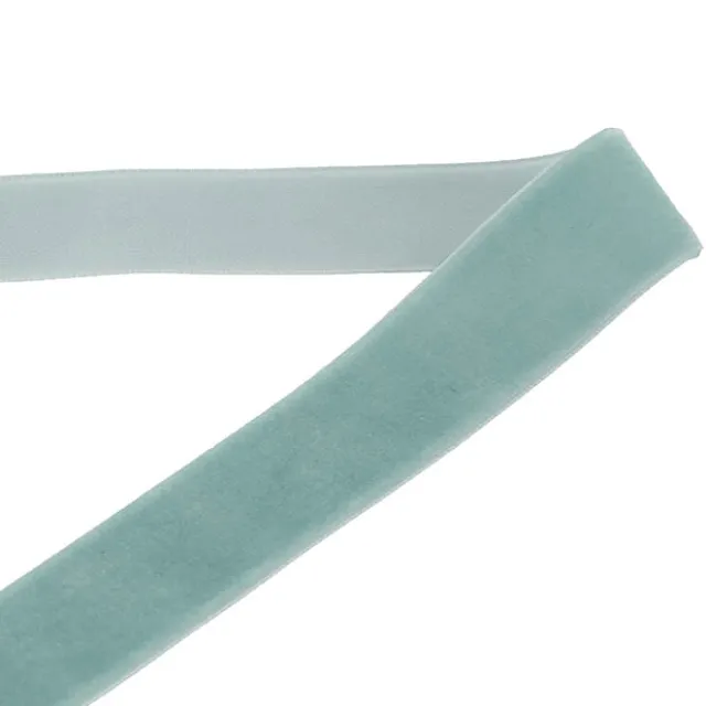 Ribbon Premium Plush Velvet Woven Edge Misty Blue (15mmx20m)