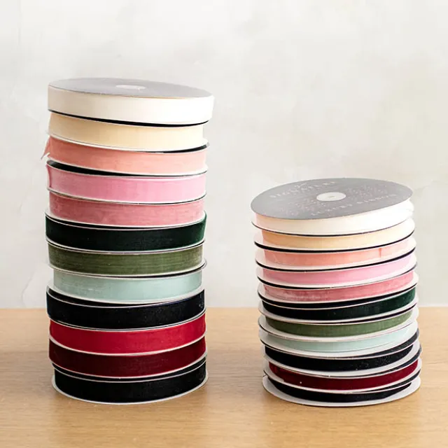 Ribbon Premium Plush Velvet Woven Edge Misty Blue (15mmx20m)