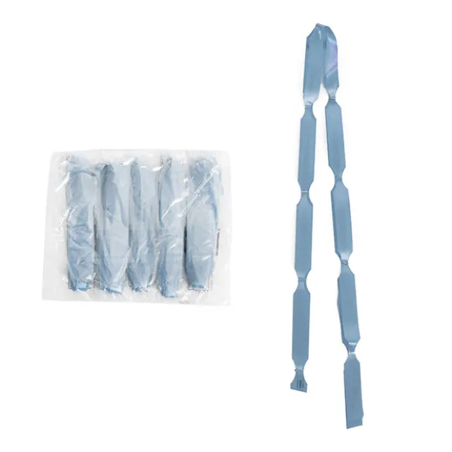 Ribbon Pull Bow Pom Pom Baby Blue (18mmx8.75cmD) Pack 5