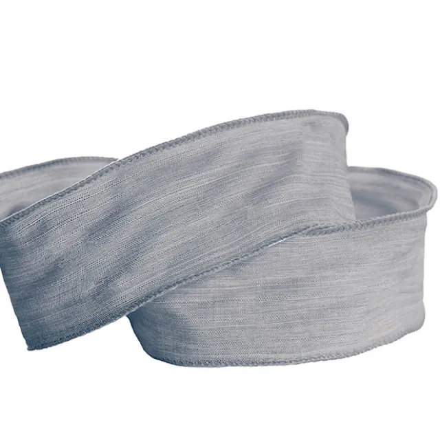 Ribbon Rustic Linen Wire Edge Blue Denim (60mmx20m)