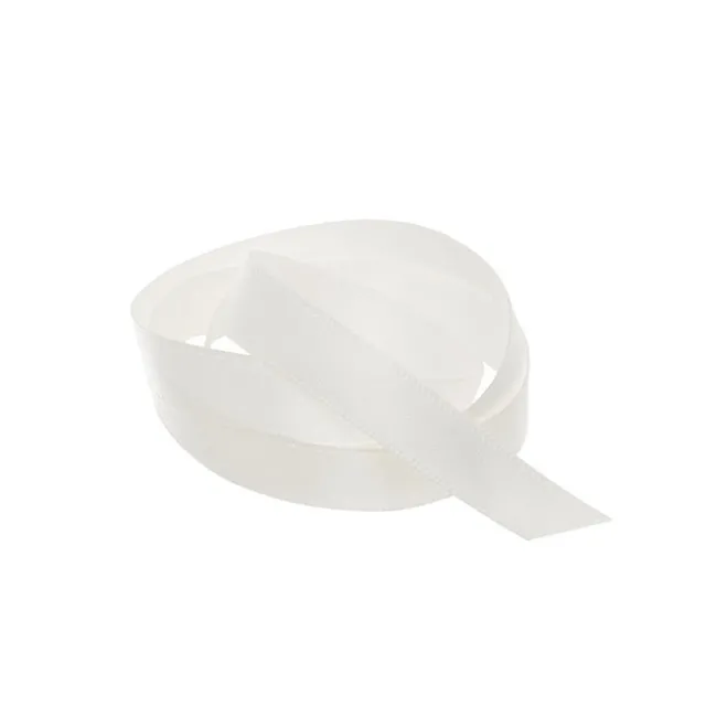 Ribbon Satin Deluxe Double Faced Bridal White (10mmx25m)