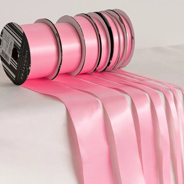 Ribbon Satin Deluxe Double Faced Mid Pink (3mmx50m)