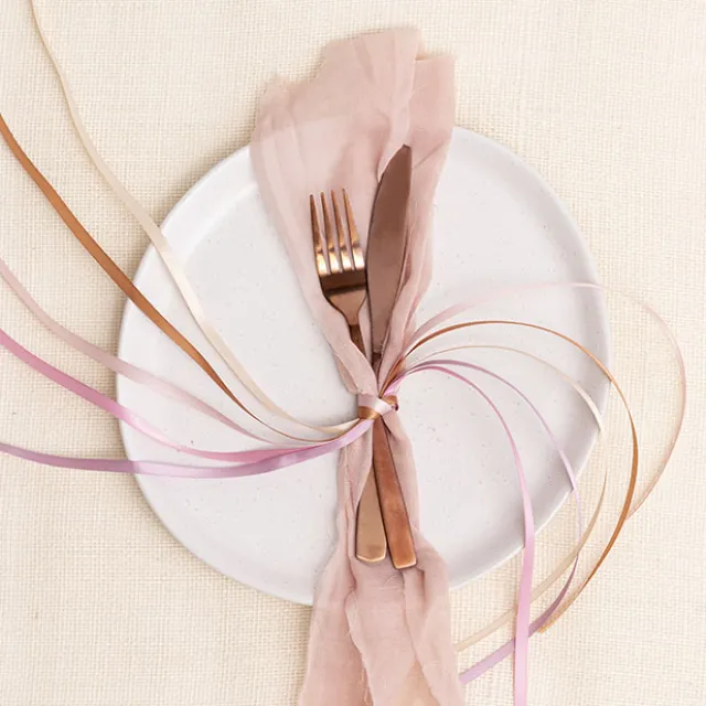 Ribbon Satin Deluxe Double Faced Rose Gold (6mmx25m)