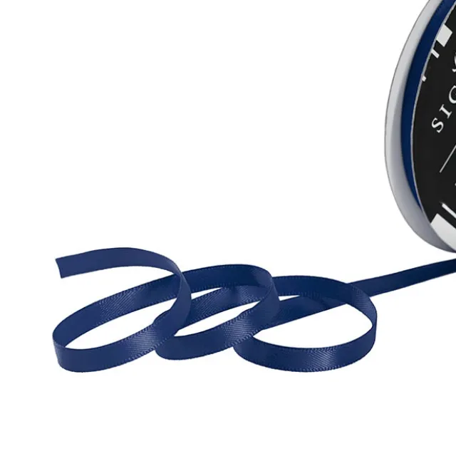 Ribbon Satin Deluxe Double Faced Navy (6mmx25m)