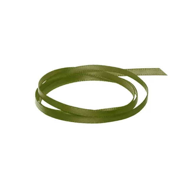 Ribbon Satin Deluxe Double Faced Olive (3mmx50m)