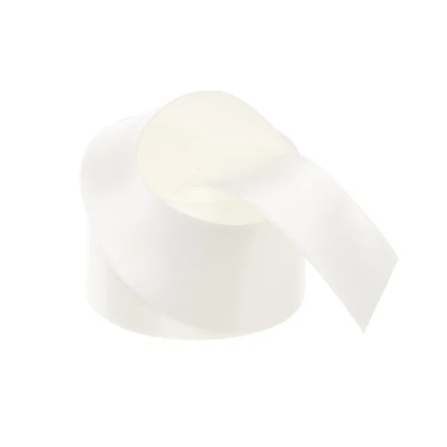 Ribbon Satin Deluxe Double Faced Bridal White (38mmx25m)
