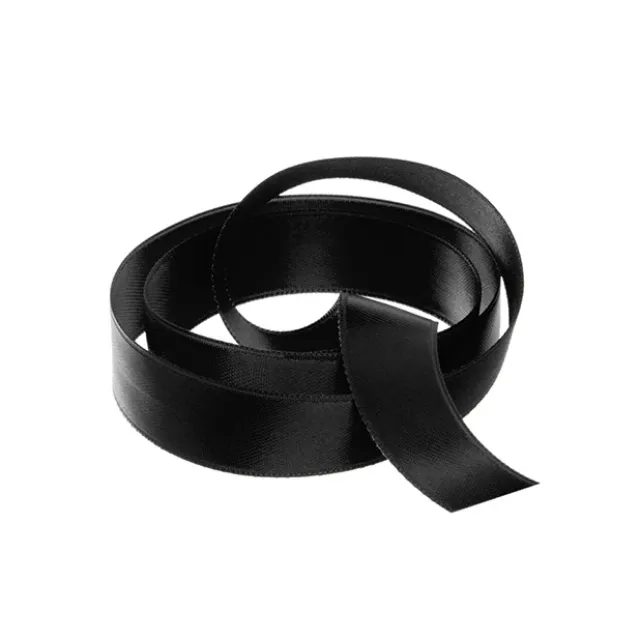 Ribbon Satin Deluxe Double Faced Black (15mmx25m)