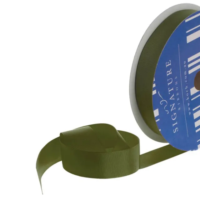 Bulk Grosgrain Ribbon Plain Olive (25mmx50m)
