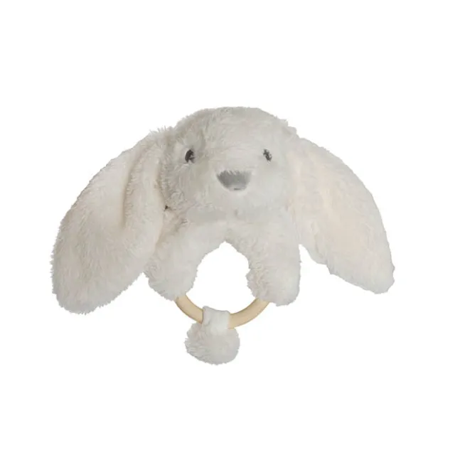 Rosie Bunny Rattle White (18cmHT)