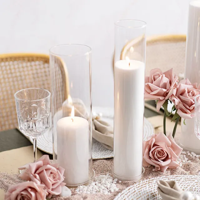 Round Glass Candle Plate Clear (7.5cmx1.5cmH)