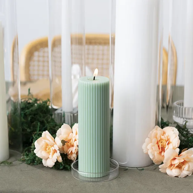 Round Glass Candle Plate Clear (7.5cmx1.5cmH)