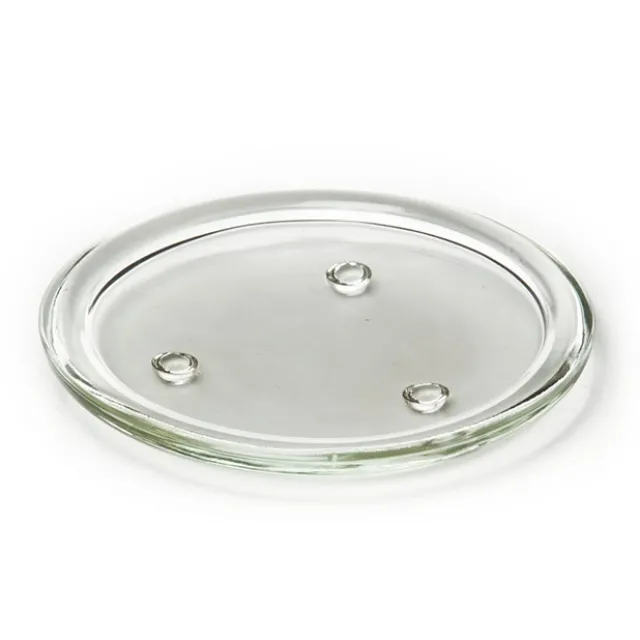 Round Glass Candle Plate Clear (14x1.5cmH)