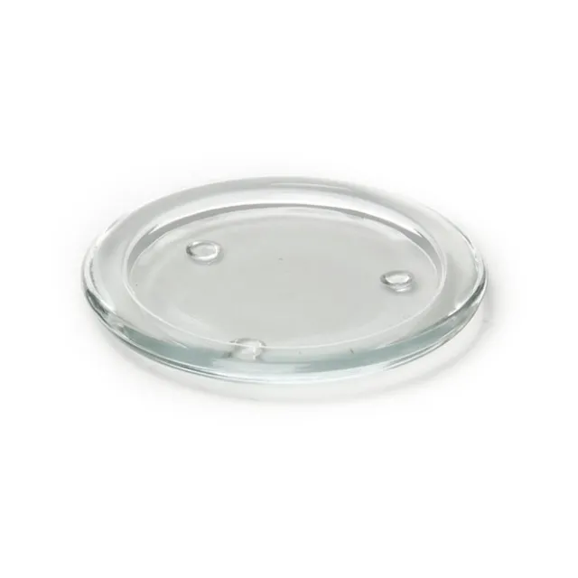 Round Glass Candle Plate Clear (11x1.5cmH)