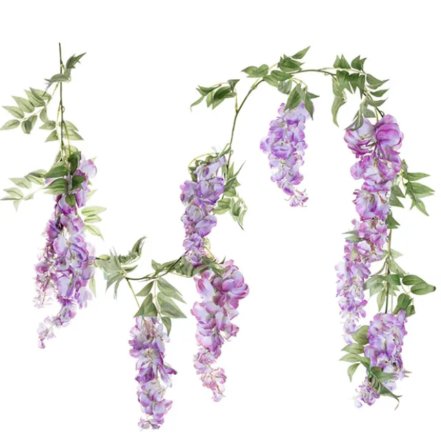 Wisteria x 9 Head Vine Garland Purple (200cmL)