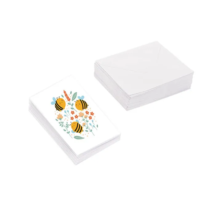 Classic Gift Card & Envelope Buzzing Bees Pk25 (6.5x10cmH)