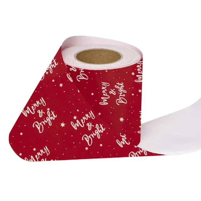 Wrapping Narrow Roll Merry & Bright Gloss Red (10cmx25m)