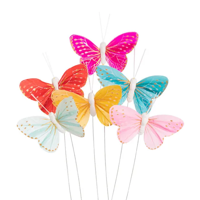 Pick Butterfly 10cm Assorted Set 1 Pack 12